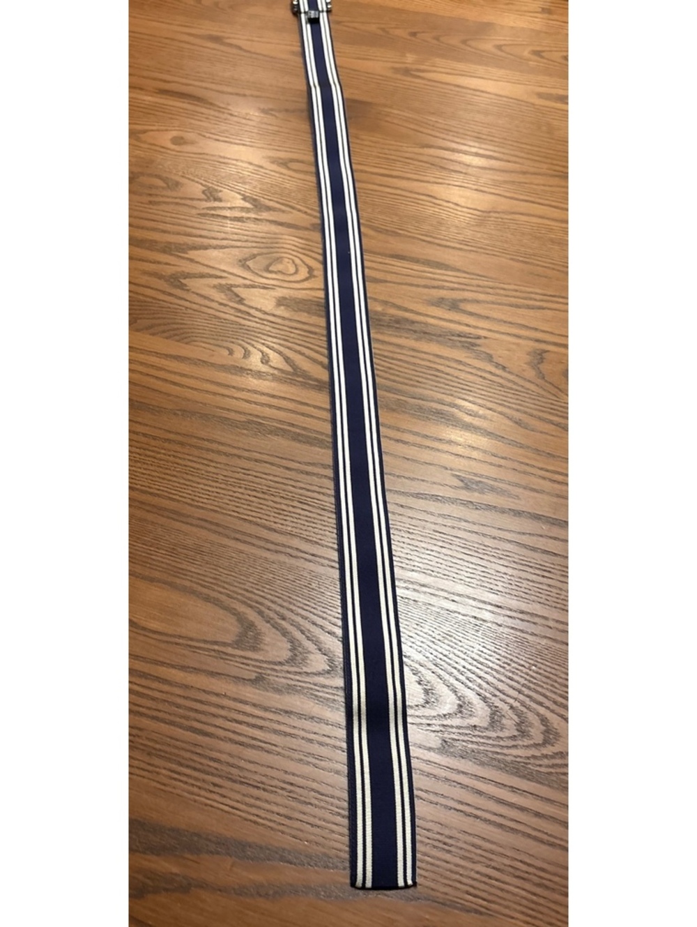 Polo Ralph Lauren Navy & White Striped D-Ring Belt - Size M/L (42" Total Length) - Picture 6 of 12